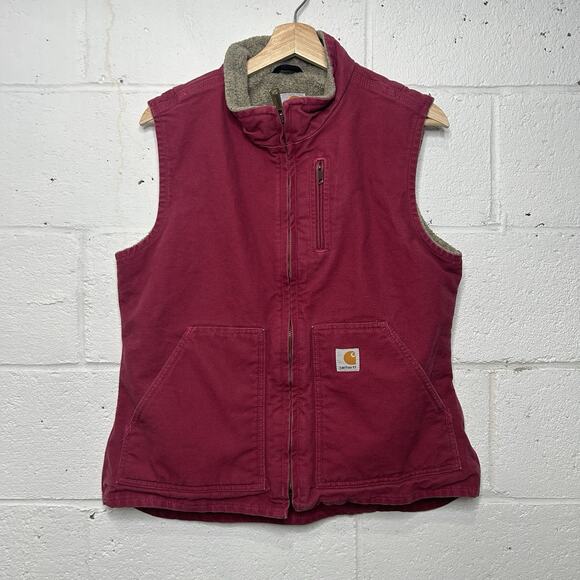 Vintage Carhartt Sherpa-Lined Vest “Ruby” WV001 RBY - Picture 1 of 8